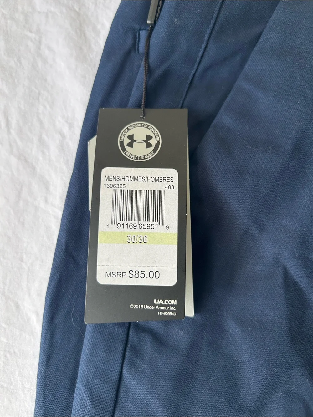 Under Armour Men's Navy Blue Chino Golf Pants Straight 30x36 $85 MSRP